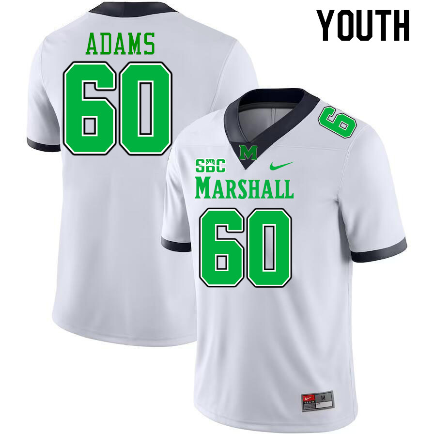 Youth #60 Shunmarkus Adams Marshall Thundering Herd SBC Conference College Football Jerseys Stitched